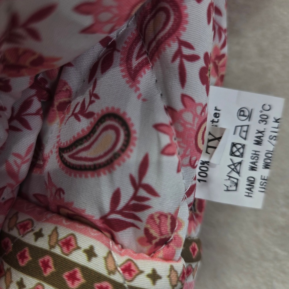 Reversible Quilted Patchwork Jacket Blue Pink Pai… - image 7